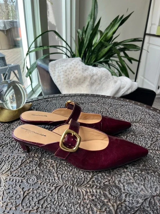 NEW MADEWELL THE EMILIE MULE IN DEEP PLUM LEATHER 9 - Picture 5 of 8